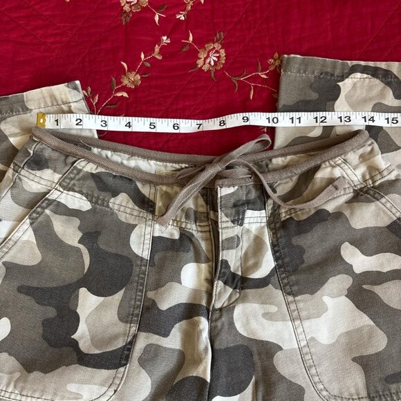 vintage camouflage camo cargo pants with tie waist - Picture 2 of 7